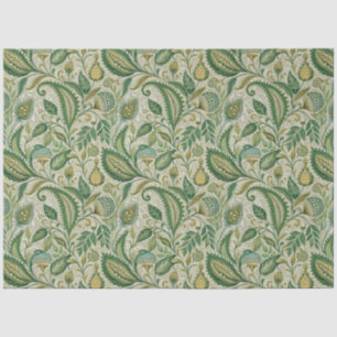 Sage Green Cream Paisley Tissue Paper