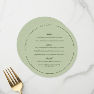 Sage Green Curved Names Round Menu