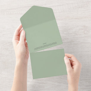 Sage Green Custom Branded All In One Invitation