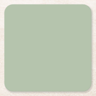 Sage Green Custom Branded Square Paper Coaster