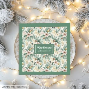 Sage Green Custom Napkins Personalized Holiday