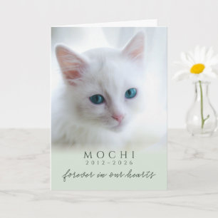 Sage Green Custom Photo Name Pet Loss Memorial Card