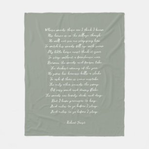 Sage Green Custom Poem Song Lyric Quote Fleece Blanket