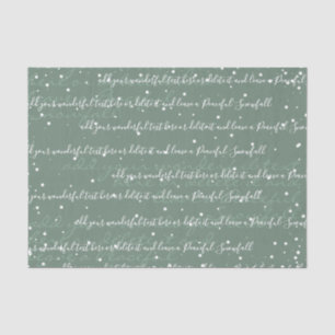 Sage Green   Custom Script Text Elegant Christmas Tissue Paper