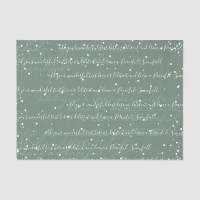 Sage Green | Custom Script Text Elegant Christmas Tissue Paper (Front)