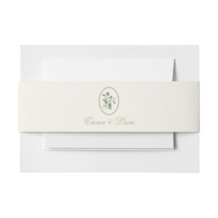 Sage Green Custom Wedding Belly Band Invitation Belly Band