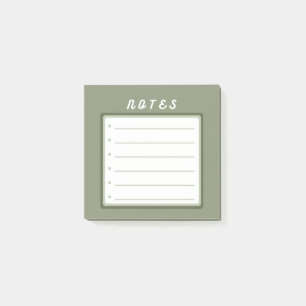 Sage green cute bullet points  post-it notes