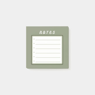 Sage green cute bullet points post-it notes