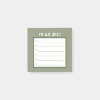 Sage green Cute To Do List Post-it Notes