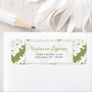 Sage Green Damask Return Address Label