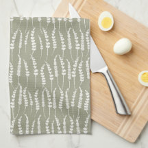 Sage Green Decor with Fern Print