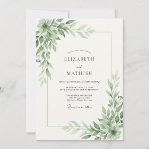 Sage Green Delicate Eucalyptus Wedding Invitation