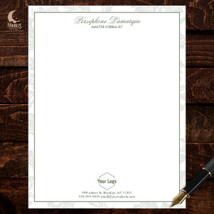 Sage Green Delicate Letterhead Herbal Business