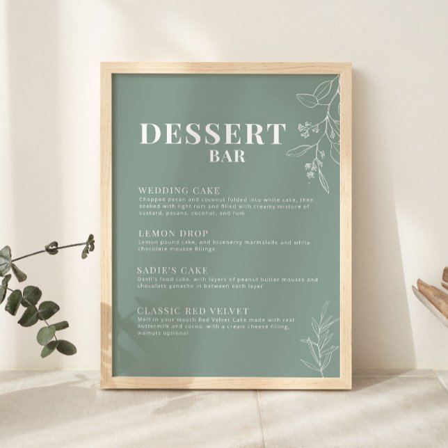 Sage Green Dessert Bar Wedding Sign (Creator Uploaded)