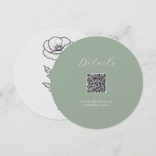 Sage Green Details QR code Card