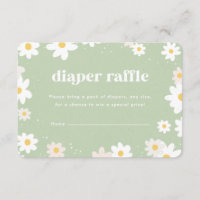 Sage Green Diaper Raffle Daisies