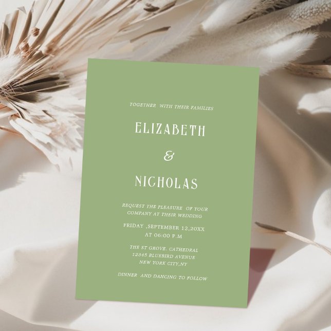 sage green digital template wedding invitation  (Creator Uploaded)