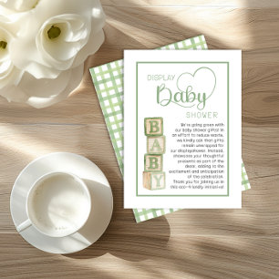 Sage Green Display Shower Card   Unwrapped Gifts 