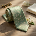 Sage Green Ditsy Floral Tie<br><div class="desc">Bring gentle springtime serenity and refined charm to every outfit with this lovely sage-green necktie sprinkled with the sweetest ditsy florals! A light, joyful scatter of petite cream-white blossoms, fine green stems and delicate leaves floats across a calming sage background, creating an airy, romantic meadow feel that’s both timeless and...</div>