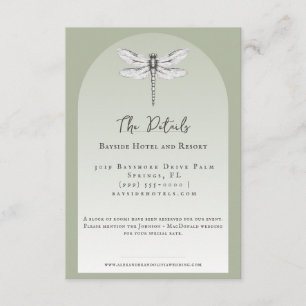 Sage Green Dragonfly Wedding Enclosure Card