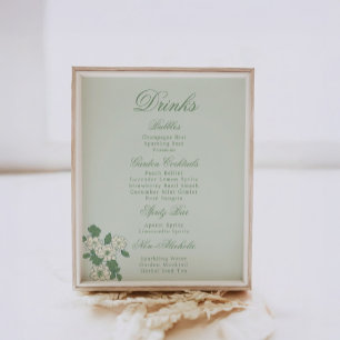 Sage Green Drinks Menu Table Sign