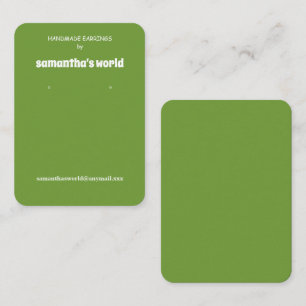 Sage Green Earring Display  Business Card