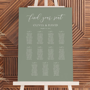 Sage Green Elegant 11 table Seating Chart