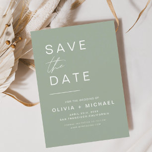 Sage Green Elegant Boho Save the Date Minimalist  Flyer