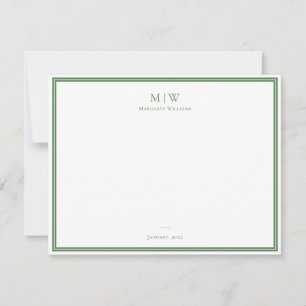 Sage Green Elegant Classic Monogram Professional Card