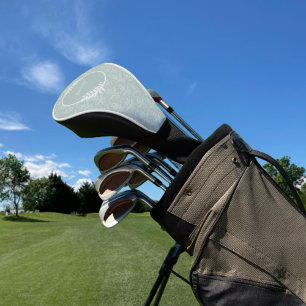 Sage Green Elegant Damask Golf Head Cover