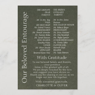 Sage Green Elegant Minimalist Wedding Program Card