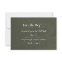 Sage Green Elegant Modern Wedding RSVP Card Custom