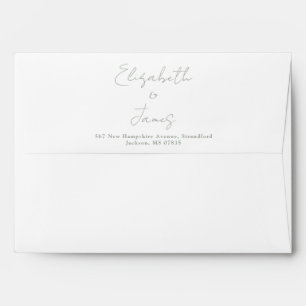Sage Green Elegant Script Return Address Envelope
