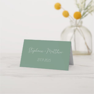 Sage Green Elegant Simple Minimalist Wedding Place Card