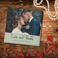 Sage Green Elegant Wedding Love and Thanks Photo