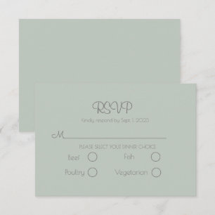 Sage Green Elegant Wedding RSVP Card