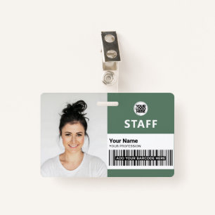 Sage Green Employee Business Photo Staff ID ID Badge