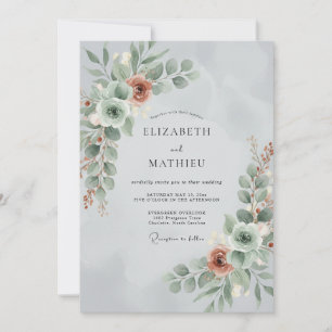 Sage Green Enchanting Bloom Wedding Invitation