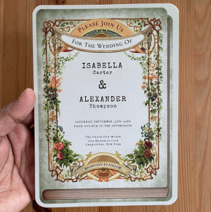 Sage Green Enchantment Library Storybook Garden Invitation