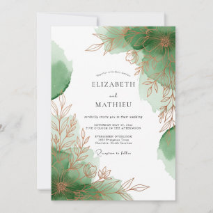 Sage Green Ethereal Floral Wedding Invitation