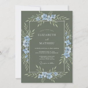 Sage Green Ethereal Nature Wedding Invitation