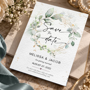 Sage Green Eucalyptus Botanical Wedding Save The Date
