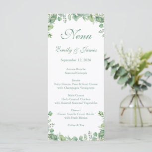 Sage Green Eucalyptus Botanical Weddingnメニュー表 Menu