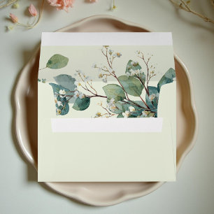 Sage Green Eucalyptus Elegant Boho Wedding Envelope