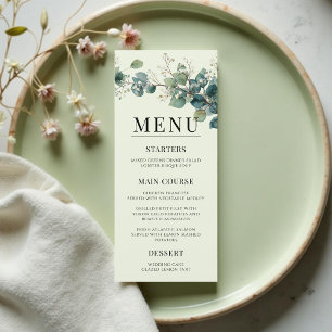 Sage Green Eucalyptus Elegant Boho Wedding Menu