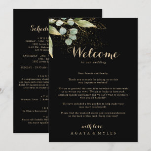 Sage Green Eucalyptus Gold Wedding Welcome Letter