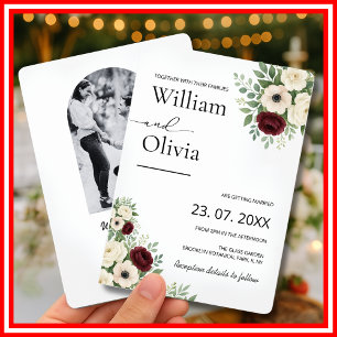 Sage Green Eucalyptus Greenery PHOTO Wedding Invitation