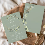 Sage Green Eucalyptus Greenery Wedding Elegant Invitation<br><div class="desc">Sage Green Eucalyptus Greenery Succulent Botanical Watercolor Spring Wedding Invitations on White background - includes beautiful and elegant script typography with modern botanical leaves and greenery for the special Wedding day celebration.</div>