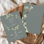 Sage Green Eucalyptus Greenery Wedding Elegant Invitation<br><div class="desc">Sage Green Eucalyptus Greenery Succulent Botanical Watercolor Spring Wedding Invitations on White background - includes beautiful and elegant script typography with modern botanical leaves and greenery for the special Wedding day celebration.</div>