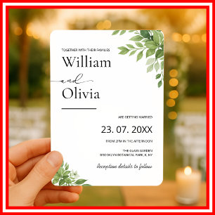 Sage Green Eucalyptus Greenery Wedding Invitation